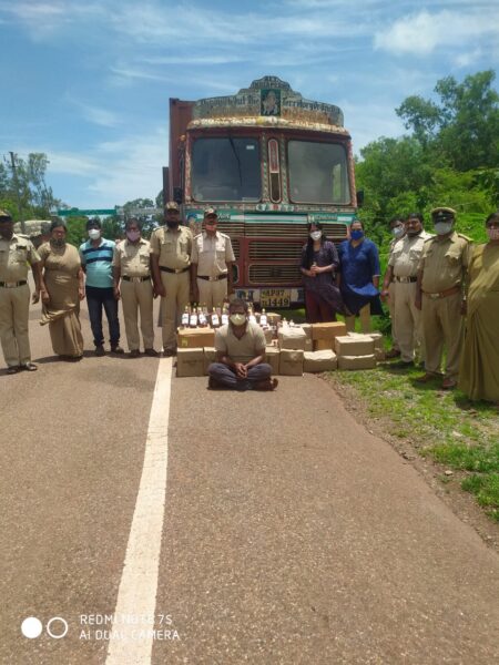 Goan IMFL worth 10lakh siezed at Mazali check post.