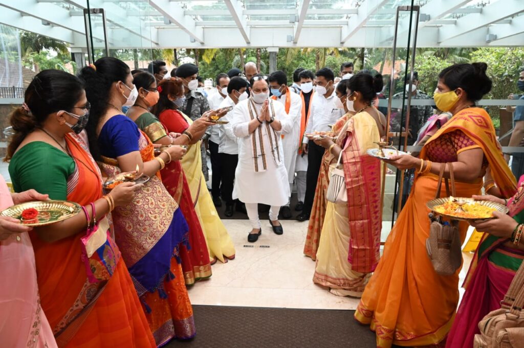 JP Nadda accorded warm welcome in Goa