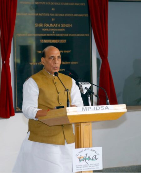 Rajnath Singh unveils plaque to rename Institute for Defence Studies & Analyses after late Manohar Parrikar