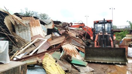 CCP demolishes illegal scrapyard at Mala