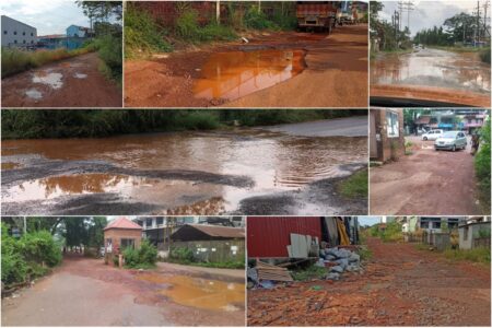 INDUSTRIAL ESTATE ROADS IN PATHETIC CONDITON
