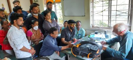 Straight from election Bhandari leads agitation for inadequate water supply into PWD office