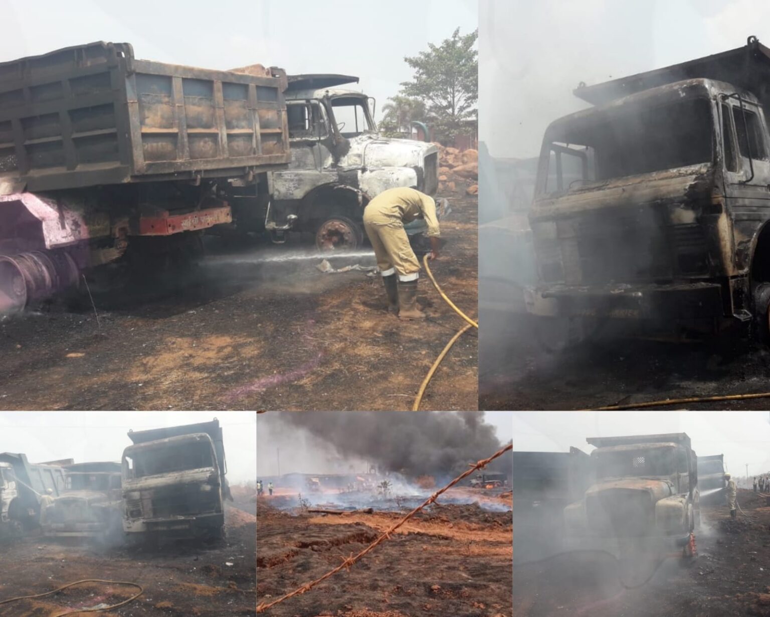 7 trucks gutted in fire at MOPA AIRPORT site