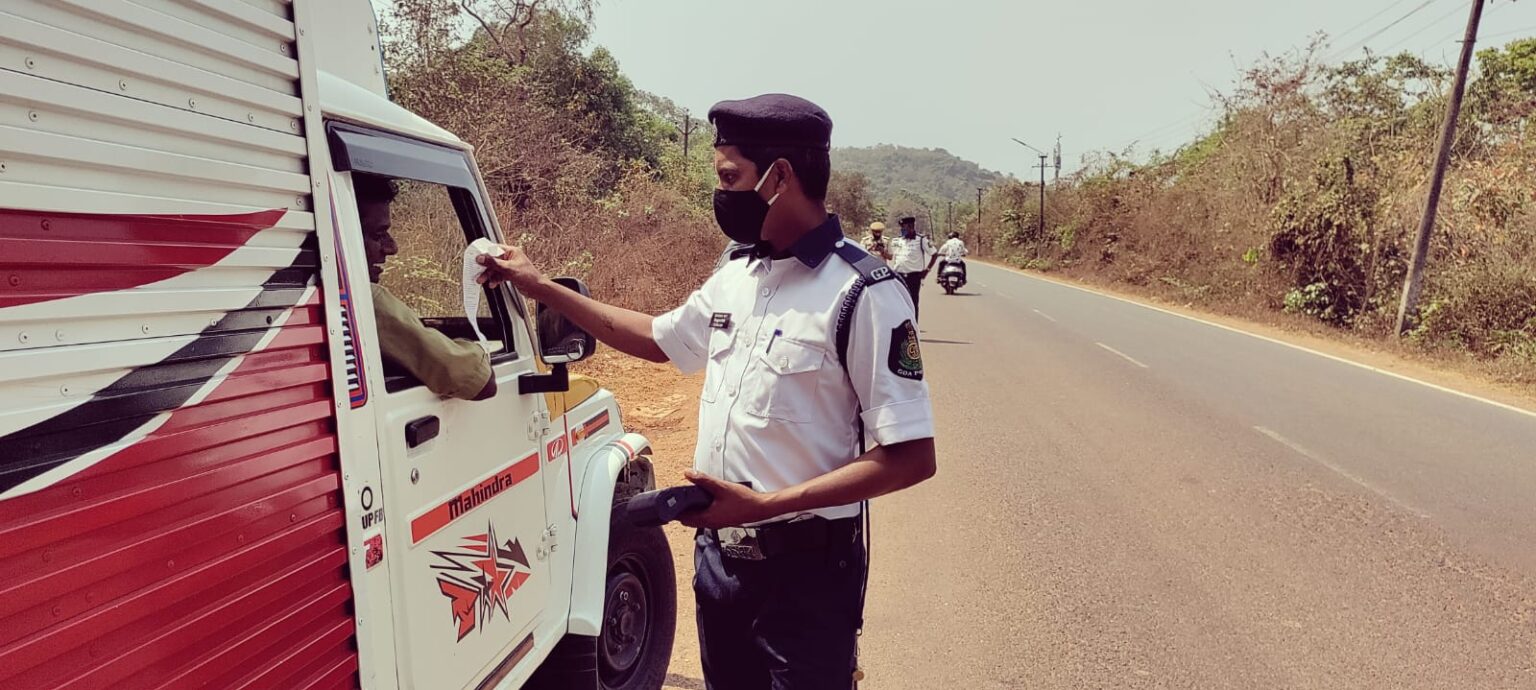 Armed MV Act 2019, Canacona Traffic Police collect 12,500, till 1 pm