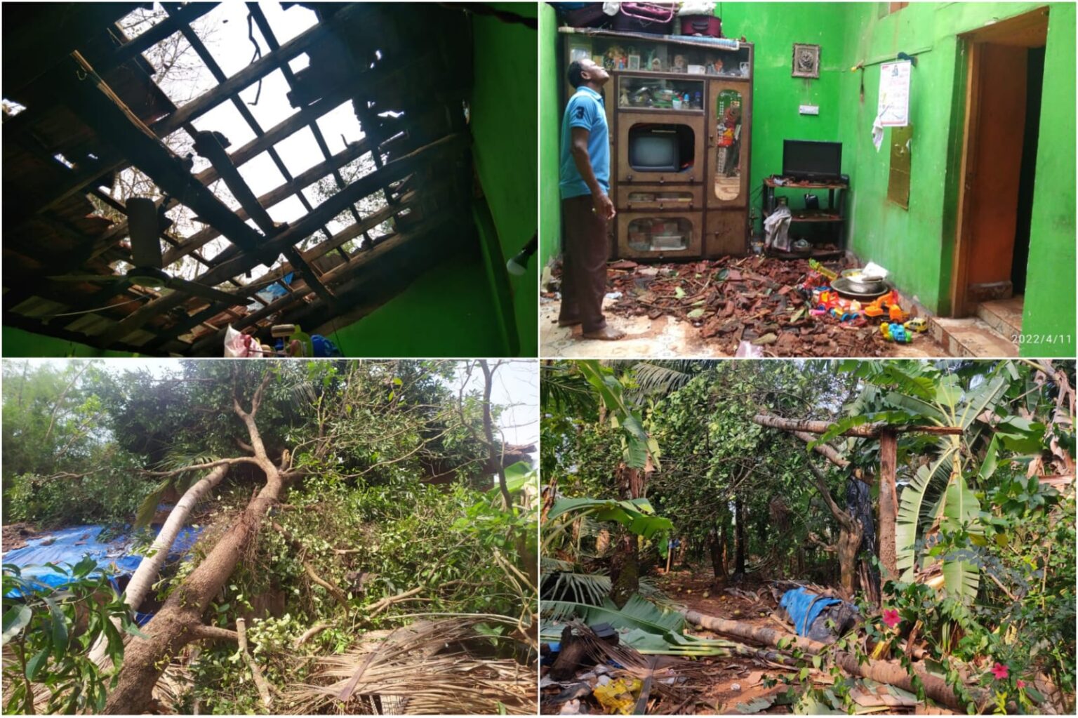 15-minute cyclonic wind wreaks havoc in Shiroda