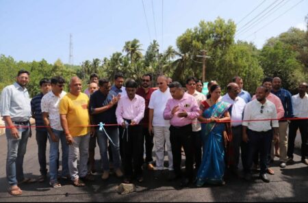 Tawadkar ignores local Body, inaugurates Culvert bridge on NH-66 @ Babrem-Maxem