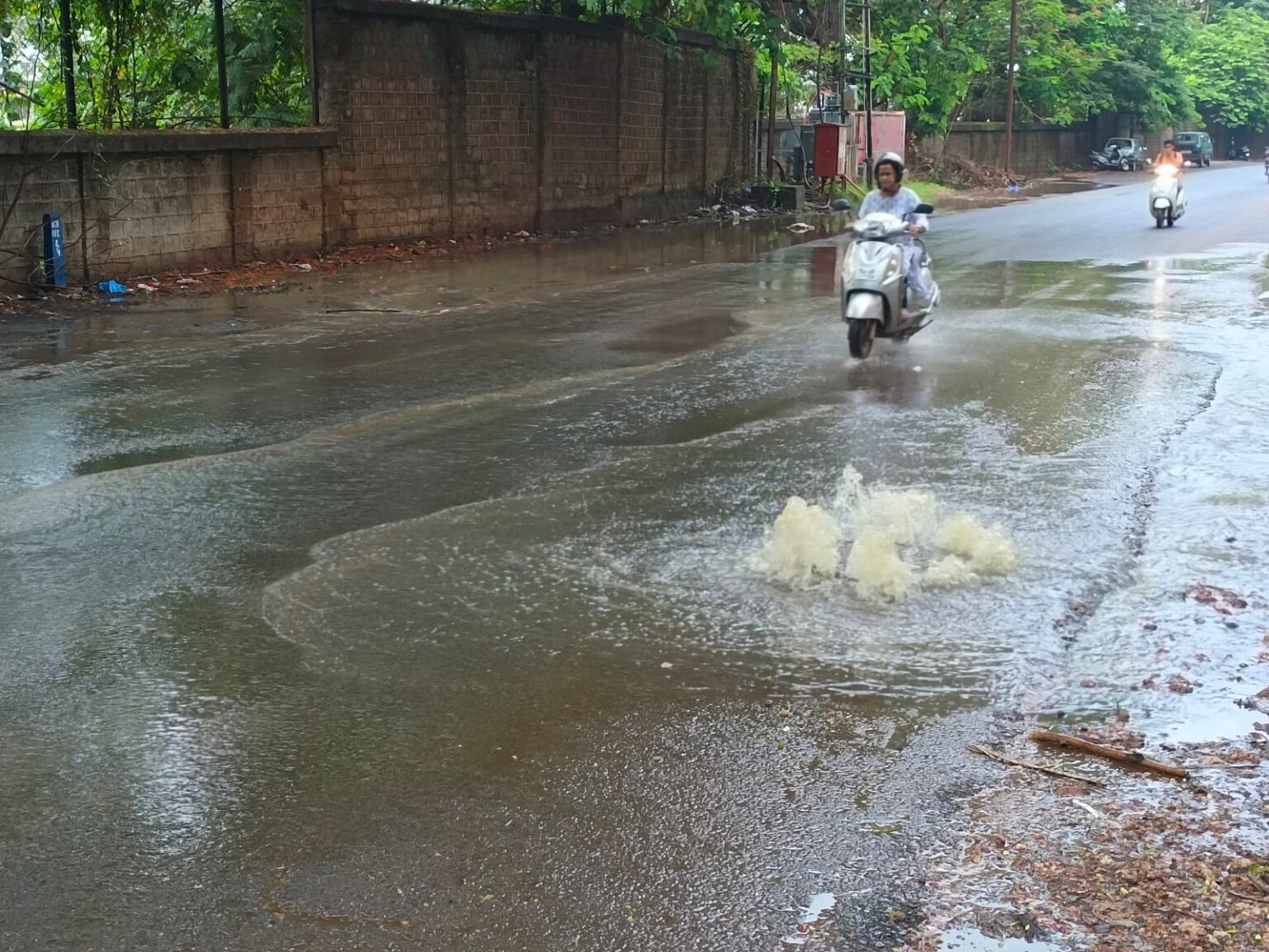 Sewage overflow from a manhole continues to haunt Sada jetty locals