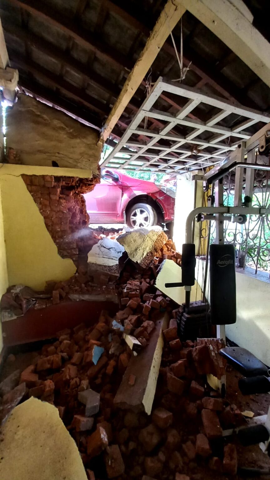 Speeding car damages house at OPA Junction, lucky escape for occupants