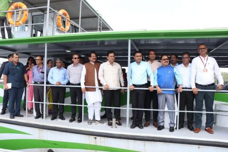Goa CM, Sonowal Launch Solar Ferry, Floating Jetty