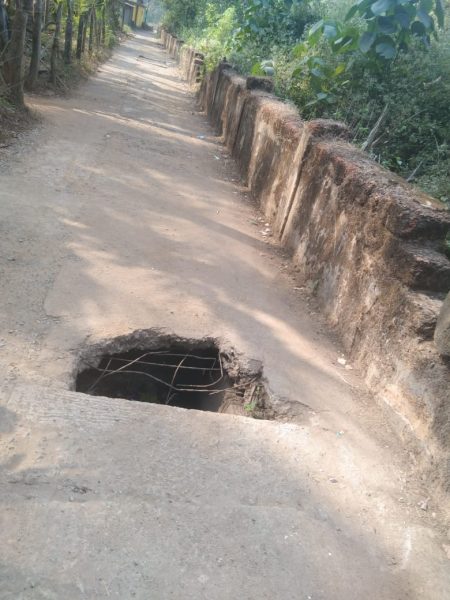 SHOCKER: huge one-meter-deep hole appears on an internal road at Xeller, Canacona