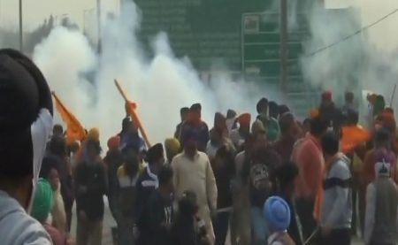 Tear Gas Shells Dropped From Drone On Farmers At Punjab-Haryana Border