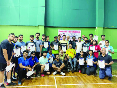 Two-Day Orientation Table Tennis Workshop for Goa Coaches held at Fatorda