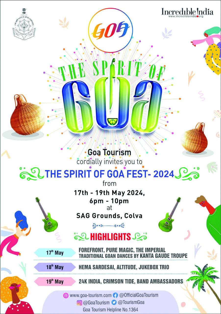 Goa Tourism to Host The Spirit of Goa Fest 2024 From 17th – 19th May ...