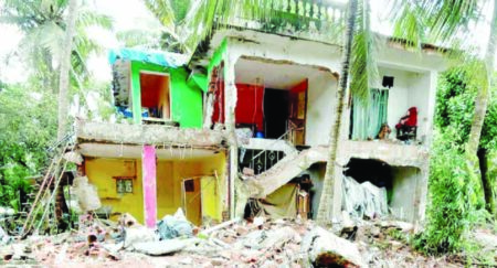 GO GOA GONE: Property of a local partially demolished at Assagao