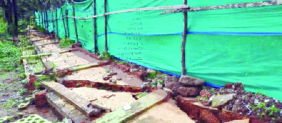 Agri-Nursery fence at Chaudi collapses amidst heavy rains