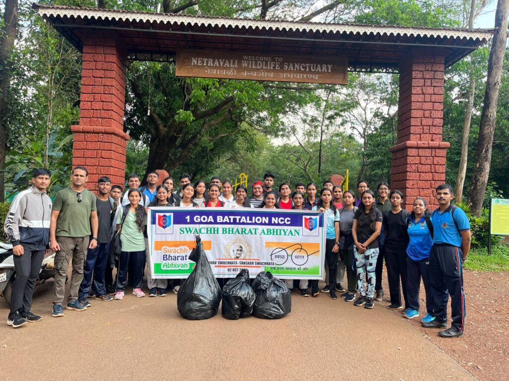 Parvatibai Chowgule College NCC Cadets Organize Trek and Cleanliness Drive at Netravali.