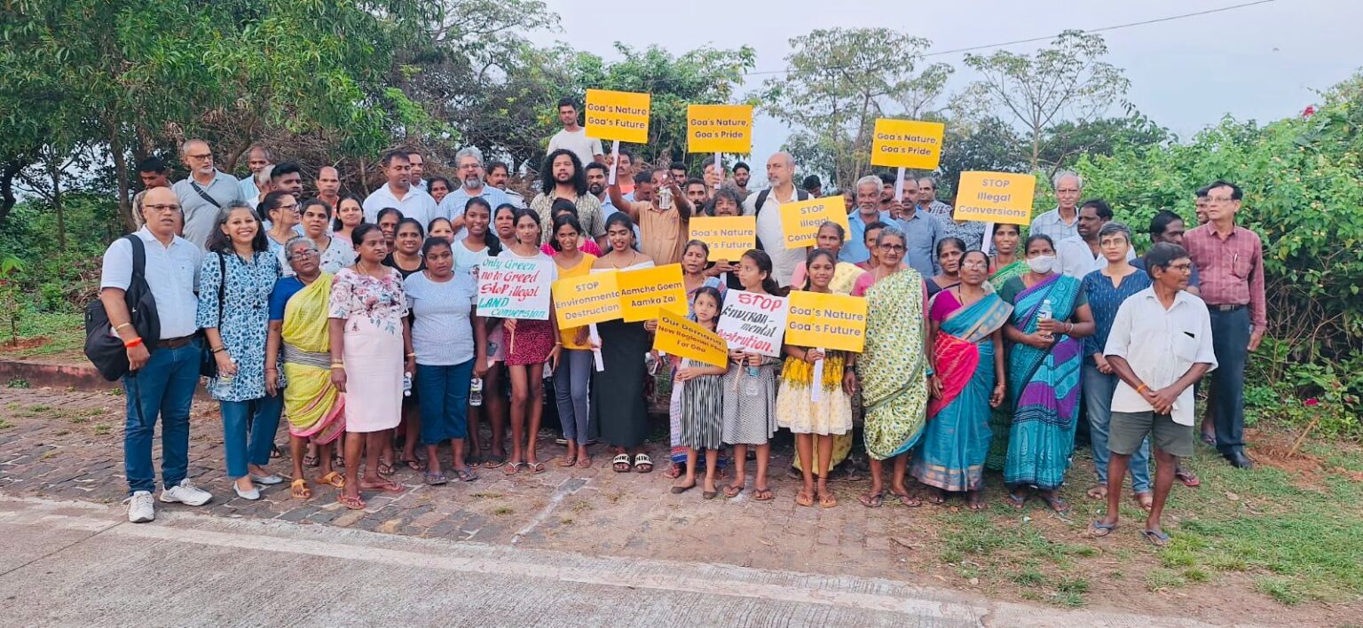 Massive Protest Erupts in Aviao Village Against Rampant Deforestation Near Raj Bhavan, Goa