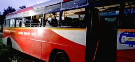 Karnataka ST Bus Rams Roadside Signage on NH66; 9 Injured