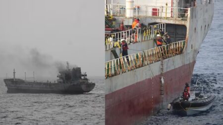 Indian Navy Rescues 14 Indians After Oil Vessel Catches Fire in Gulf of Oman