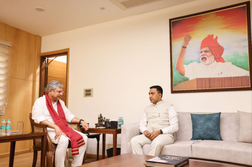 Goa CM discusses Konkan Railway development with Union Min Ashwini Vaishnaw