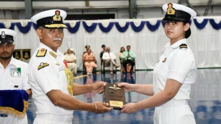 Sub Lieutenant Aastha Poonia Becomes First Woman Assigned to Indian Navy’s Fighter Stream