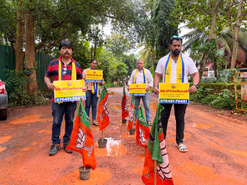 AAP’s #BJPCheBurak campaign targets poor road conditions in Goa
