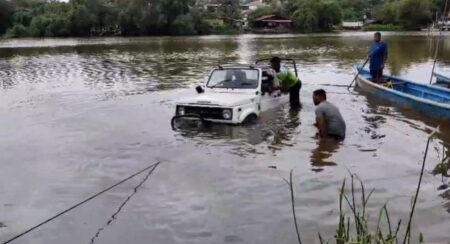 Vehicle Plunges into Water at Corjuem Ferry Point