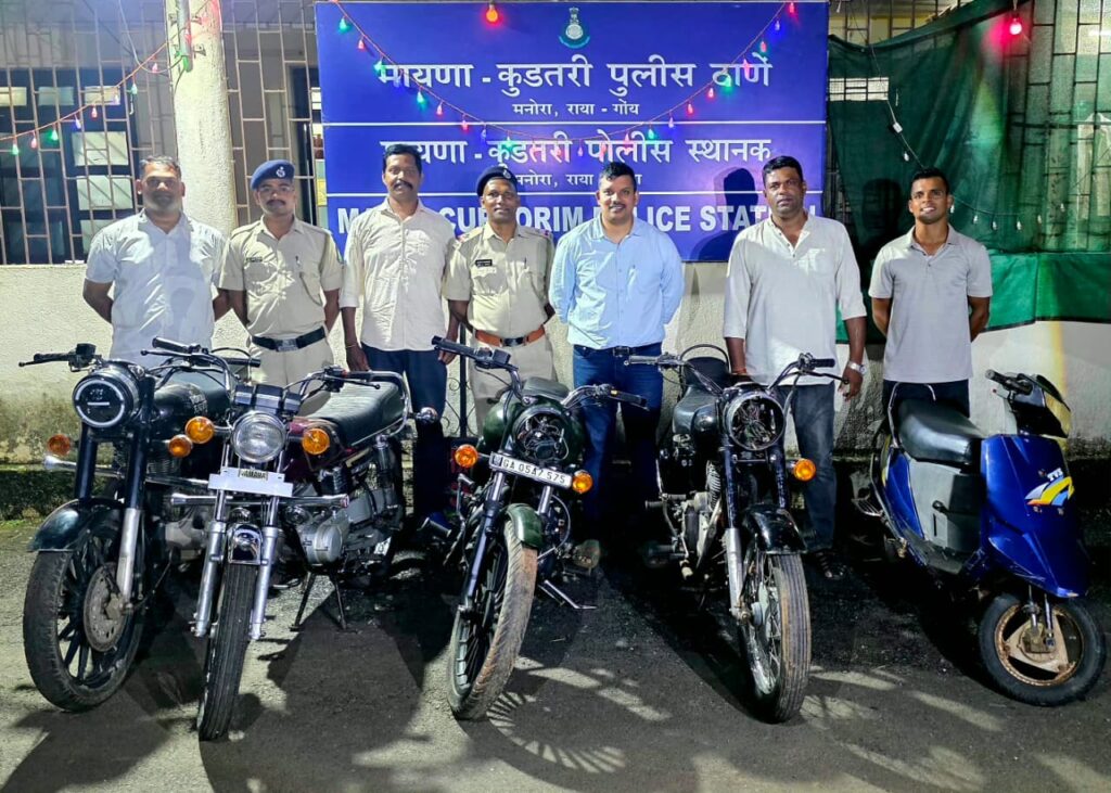 Two held in Maina Curtorim vehicle theft case; five stolen two-wheelers recovered