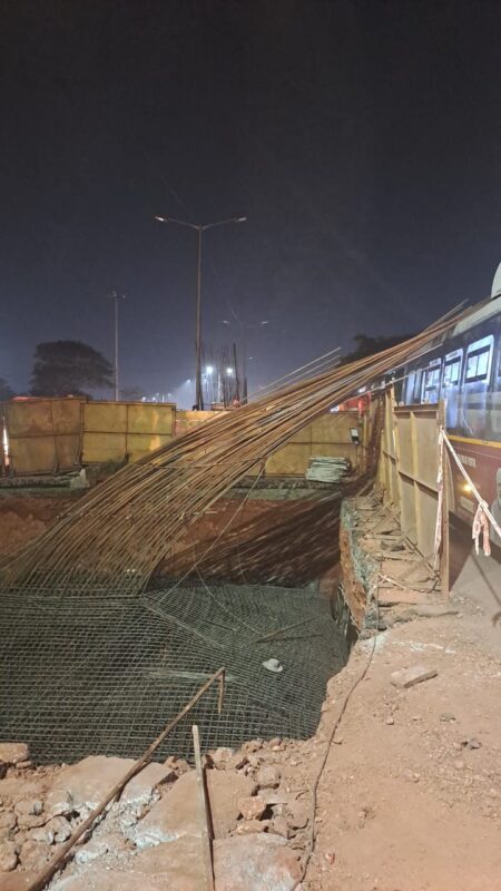 Steel bars crash onto moving bus on Dabolim airport road; no injuries reported