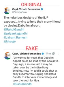 Fake Tweet Row Erupts Over Dabolim Airport Closure Claim