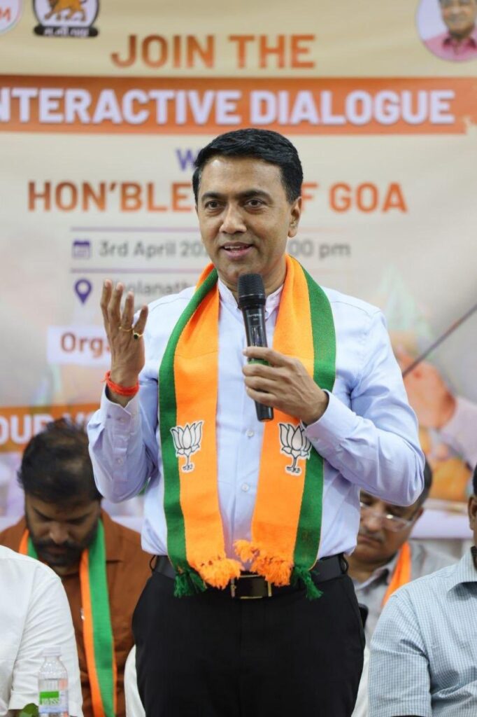 CM Sawant Campaigns in Ponda, Seeks Support for BJP Candidate Ritesh Naik