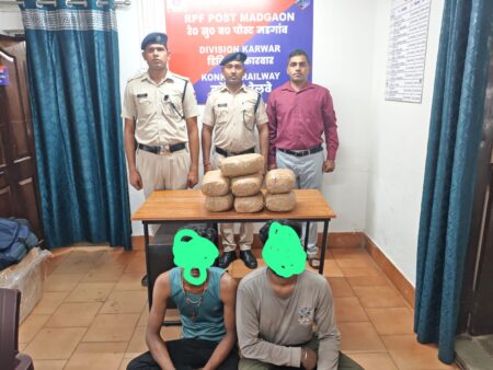 RPF Seizes 7.4 Kg Ganja At Madgaon Railway Station, Two Held