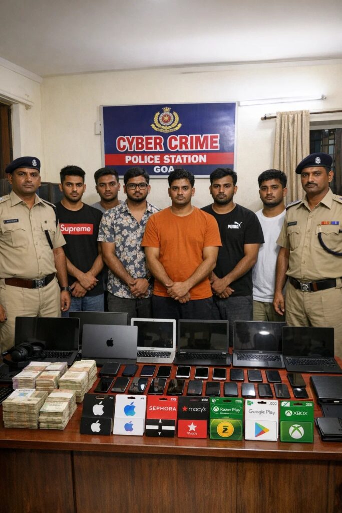 Seven Held in Late-Night Cyber Fraud Raid at Karmali Call Centre