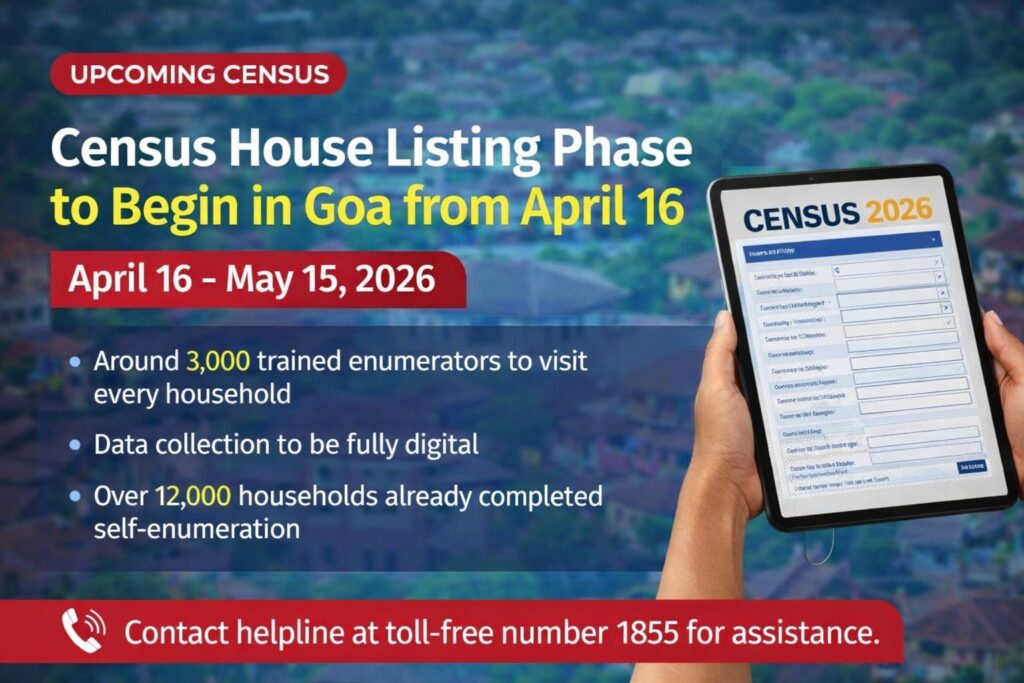 Census House Listing Phase to Begin in Goa from April 16