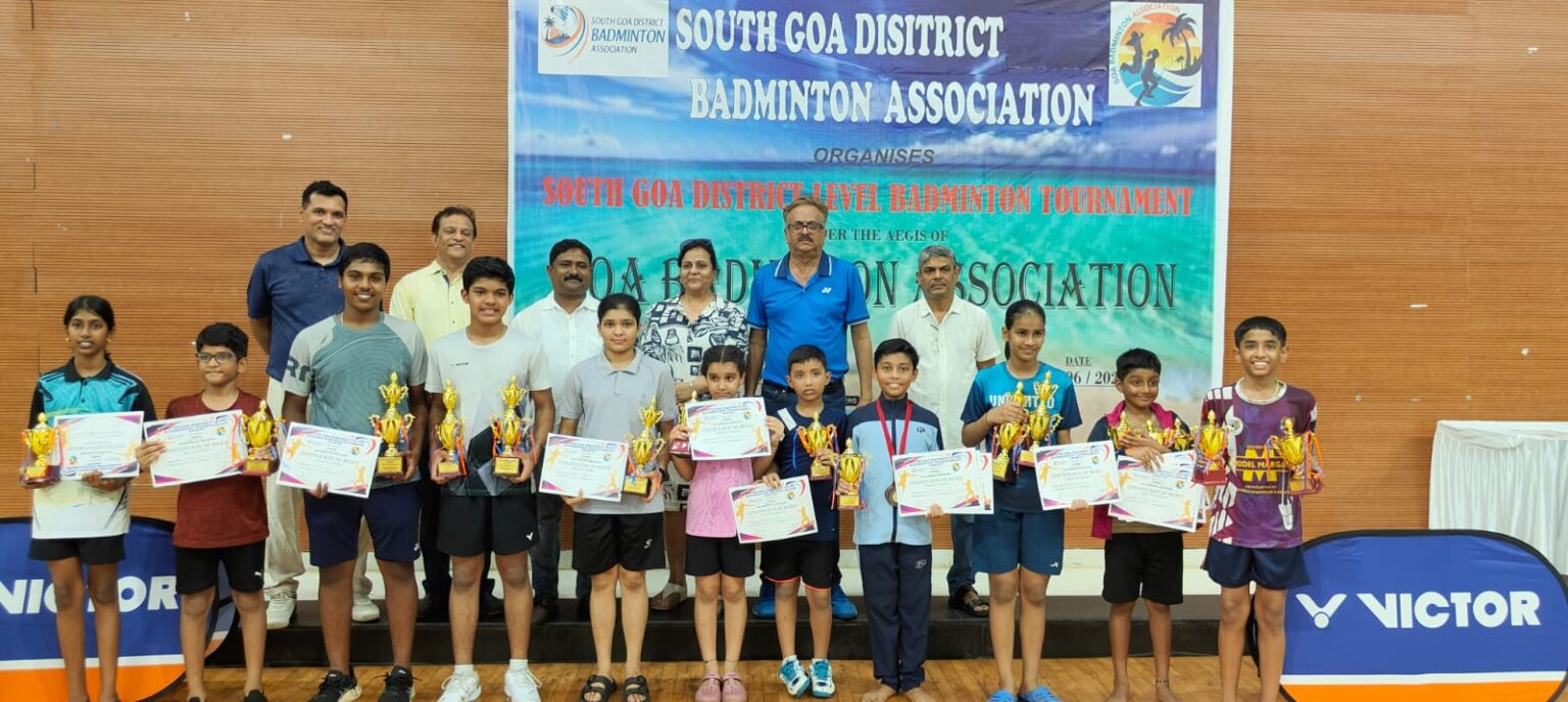 Atharv, Komal and Anvitha Shine With Double Titles at South Goa District Badminton Tournament