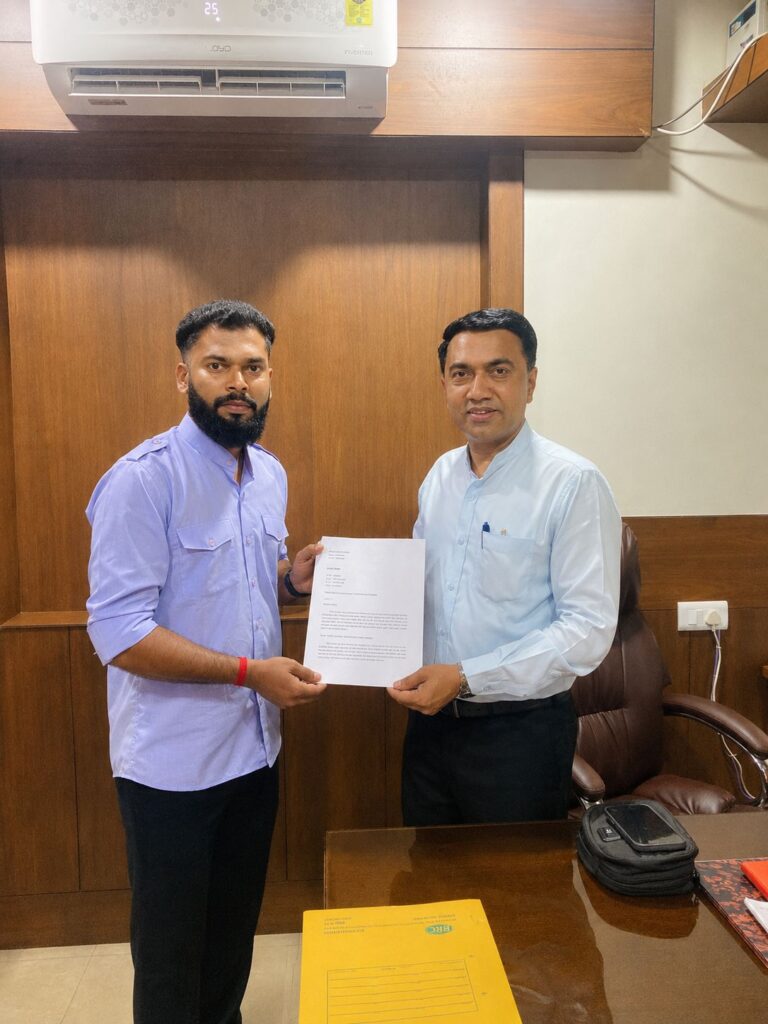 Canacona Social Worker Submits Memorandum to Chief Minister, Seeks Resolution of Key Issues