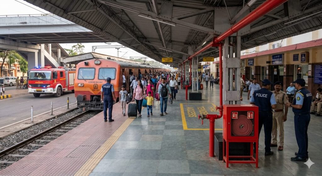 Konkan Railway Police flag fire safety gaps at Margao railway station