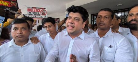 Congress Demands Written Order Scrapping Smart Meters, Stages Protest at Vidyut Bhavan