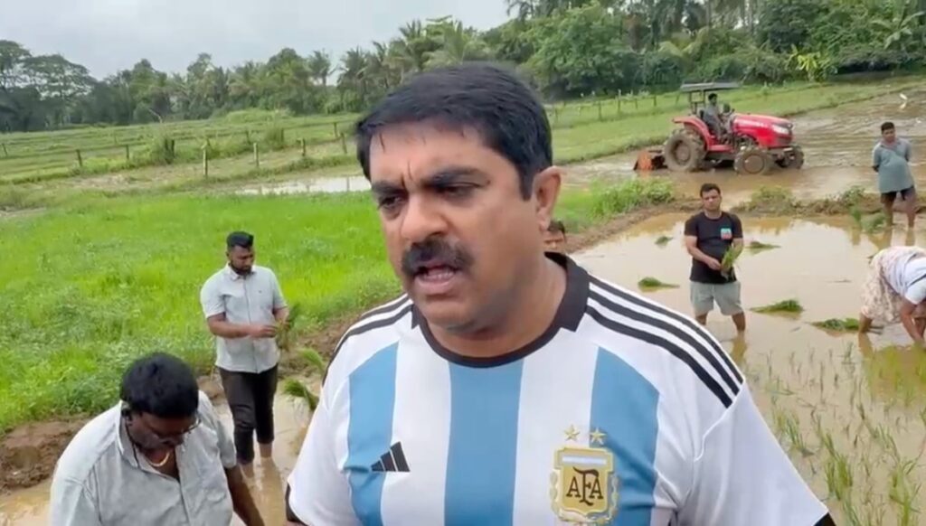 Vijai Sardesai Promises AI-Driven Farming Revival, Participates in Paddy Plantation Drive