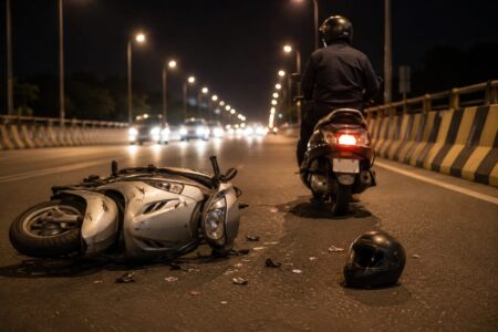 Rash Scooter Rider Booked After Chimbel Flyover Crash; One Injured