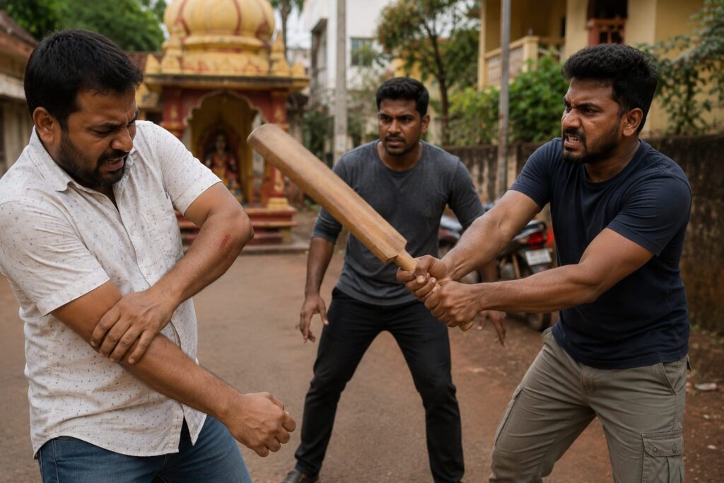Two Booked for Assault with Cricket Bat Over Property Dispute in Margao