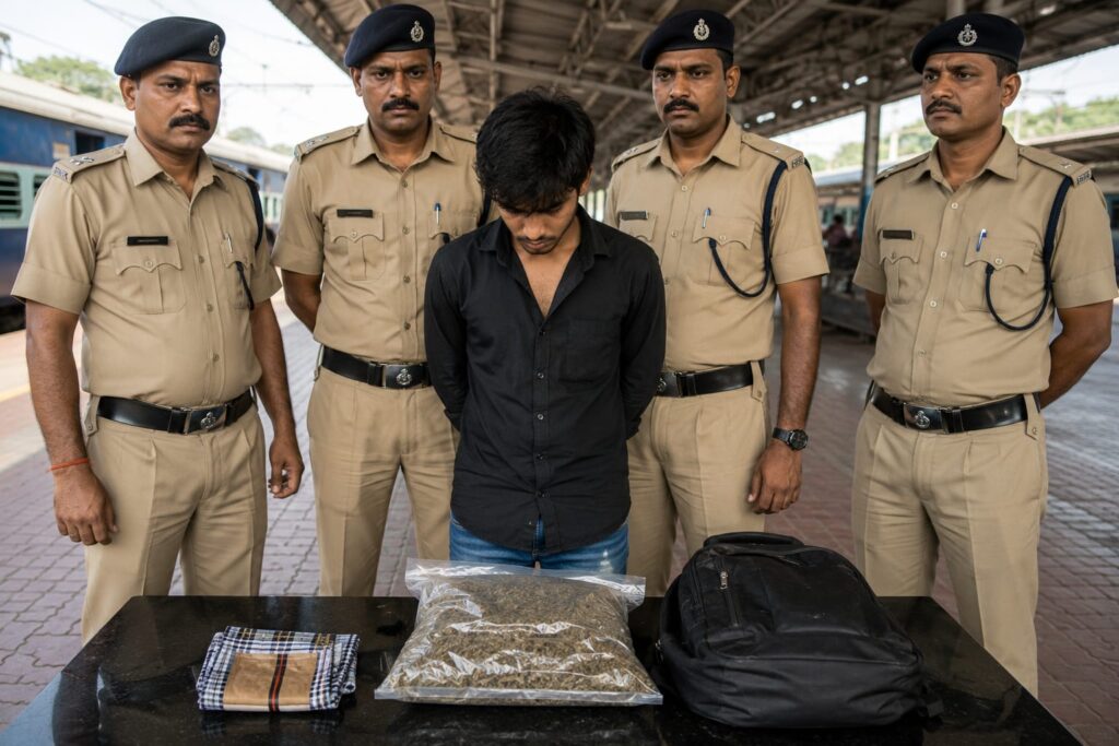 20-Year-Old Held With 379 Grams of Ganja at Madgaon Railway Station