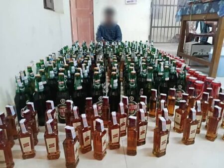 Liquor Worth ₹9 Lakh Seized at Keri Check Post