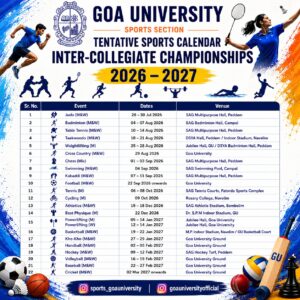 Goa University Unveils Packed 2026–27 Inter Collegiate Sports Calendar