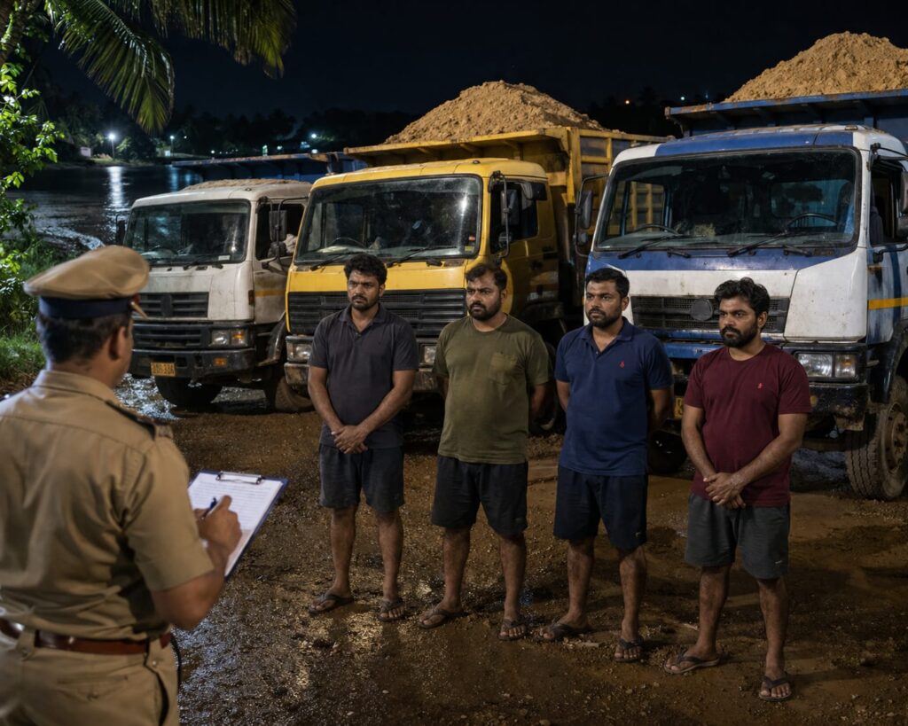 Four Truck Owners Booked for Illegal River Sand Transport in Ponda