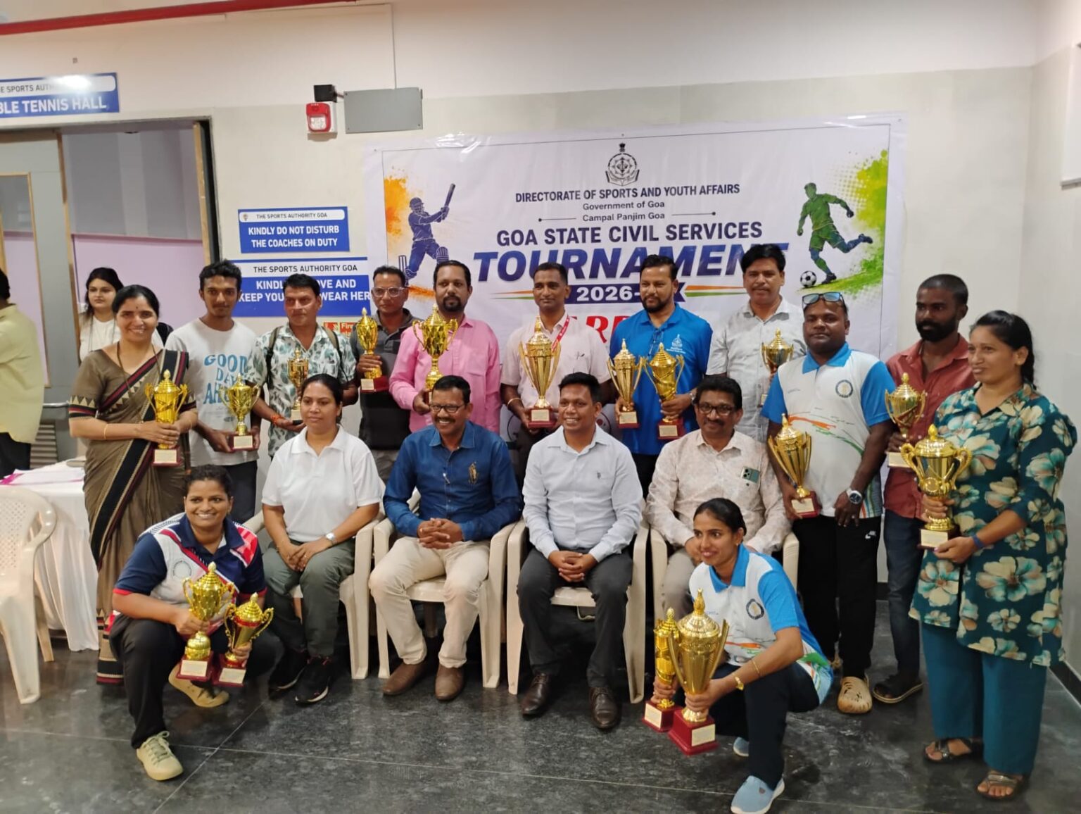 Civil Services Carrom Tournament Sees Strong Participation From Government Employees Across Goa