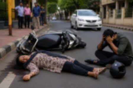 Woman Pedestrian Dies After Scooter Collision in Taleigao; Rider Booked