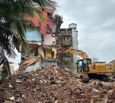 Unsafe Abandoned Building Demolished in Vasco; Salkar Seeks Action Against Negligent Owners