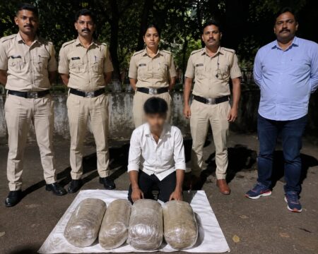 Man Arrested With 4.17 Kg Ganja Near Navelim Library
