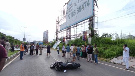 Motorist Injured After Hoarding Collapses Near Dabolim Airport